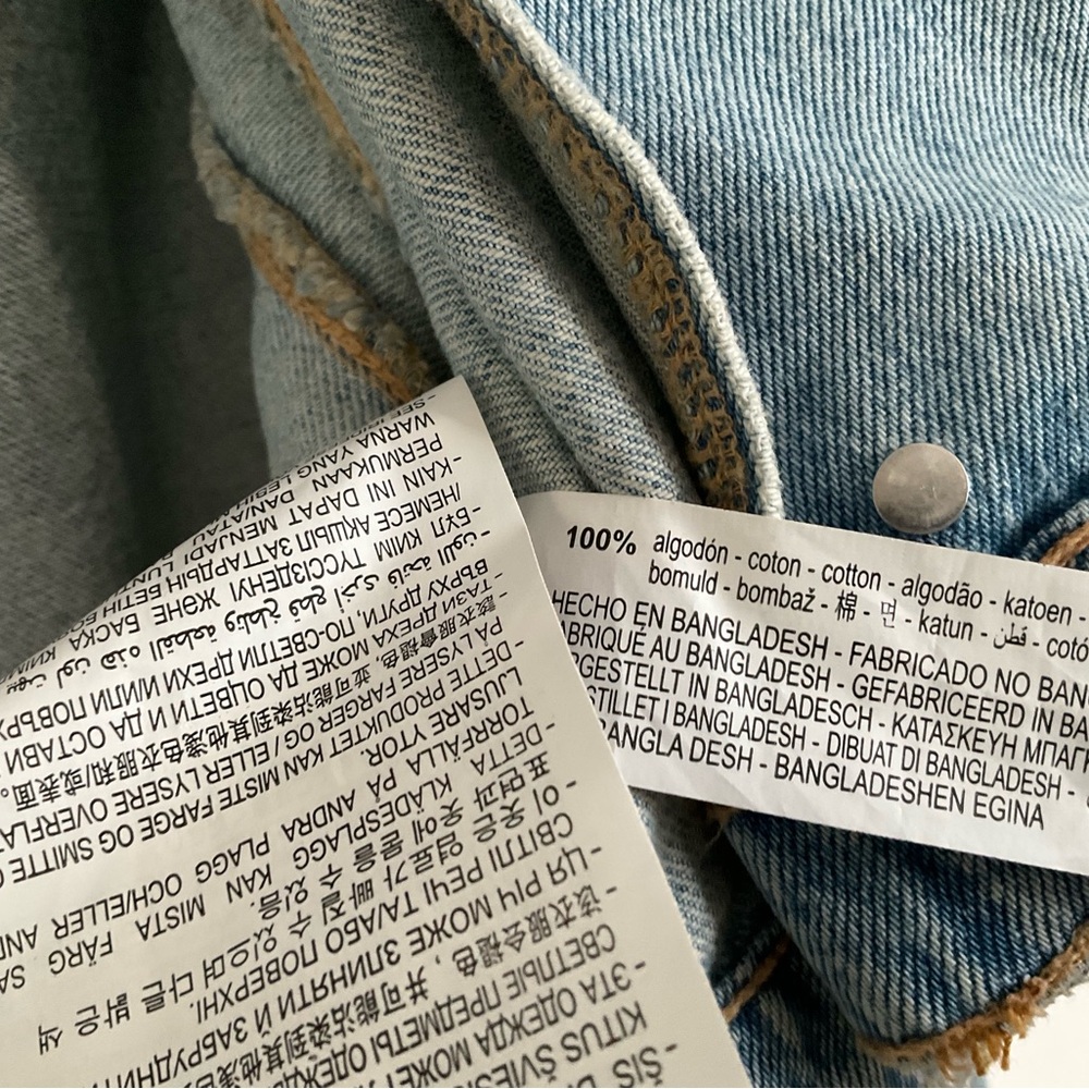 Zara TRF Denim Cropped Trench Coat Blue Jacket S - Picture 5 of 15